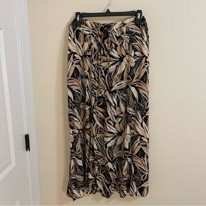 Notations Black and Tan Botanical Midi Skirt Women’s Size 1X